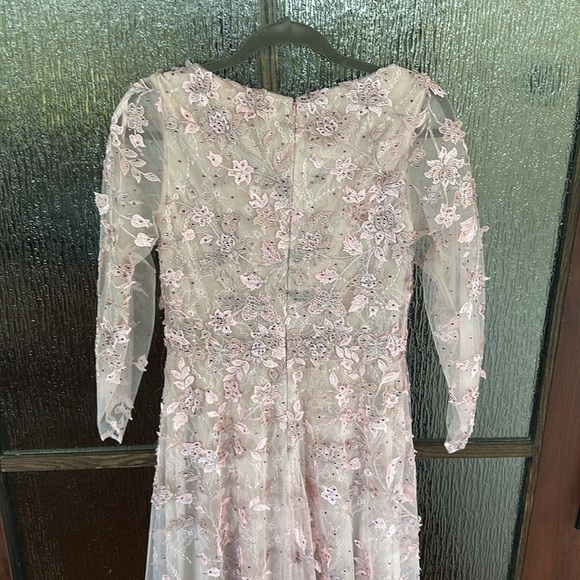 Mac Duggal Pink Embellished Long Sleeve Gown - Picture 12 of 15